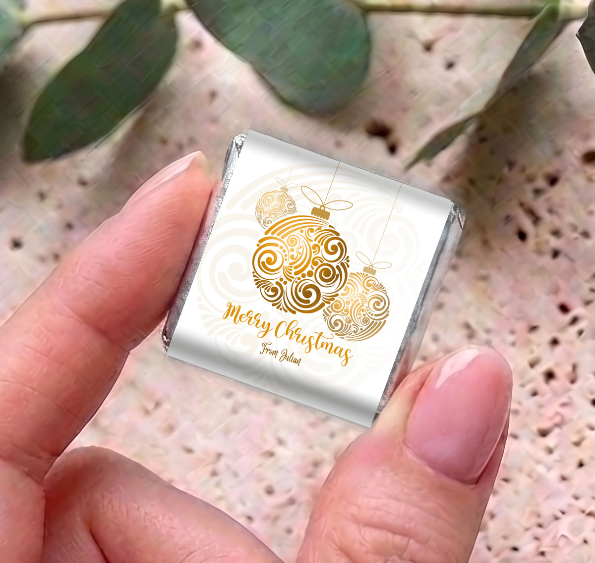 Christmas Gold Balls Personalised Mini Chocolates