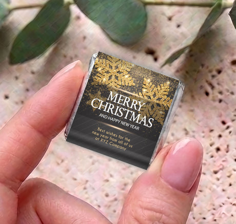 Christmas Gold Black Personalised Mini Chocolates