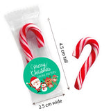 Merry Christmas Green Personalised Mini Candy Canes
