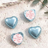 Red Safari Toile Confirmation Personalised Foil Covered Chocolate Hearts