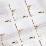 Christening chocolate wrappers, floral rose and gold cross print, with barcode label