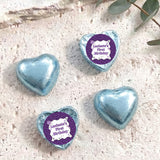 Purple Disco Personalised Foil Covered Chocolate Hearts