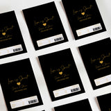 Love Is Sweet Gold Black Chocolate Bar Wrappers DIY Mockup