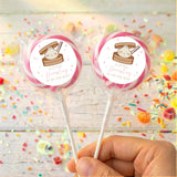 Little Dumpling Pink Personalised Lollipops