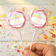 Pastel Rainbow Unicorn Personalised Lollipops
