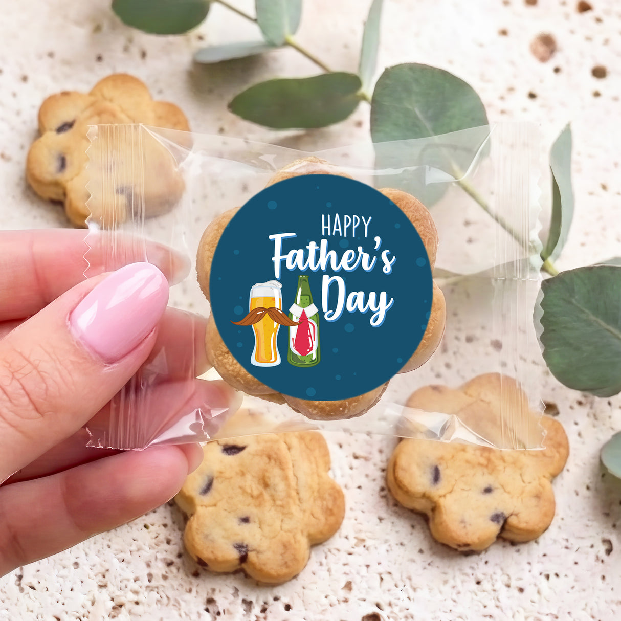 Fun Beers Fathers Day Personalised Bite Size Choc Chip Cookies
