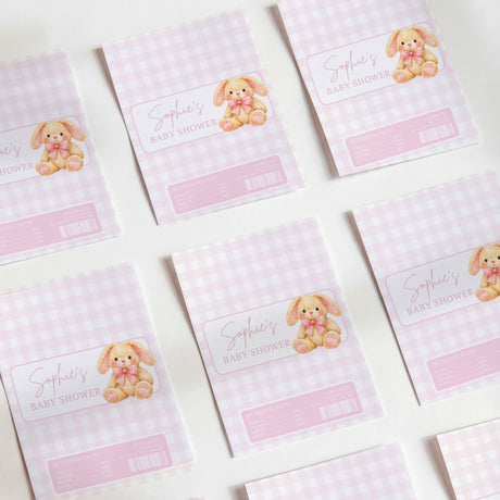 Pink Cute Bunny Baby Shower Chocolate Wrapper DIY Mockup