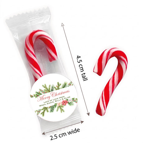 Watercolour Christmas Personalised Mini Candy Canes