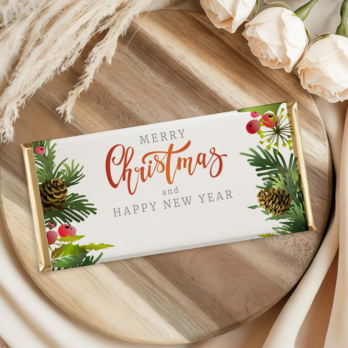 Christmas Greenery Chocolate Bar