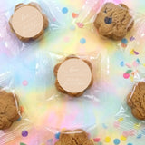 Chocolate chip cookie set in clear bags with round beige thank-you labels