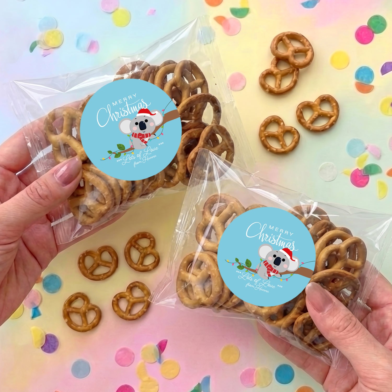 Christmas Koala Personalised Pretzel Bag