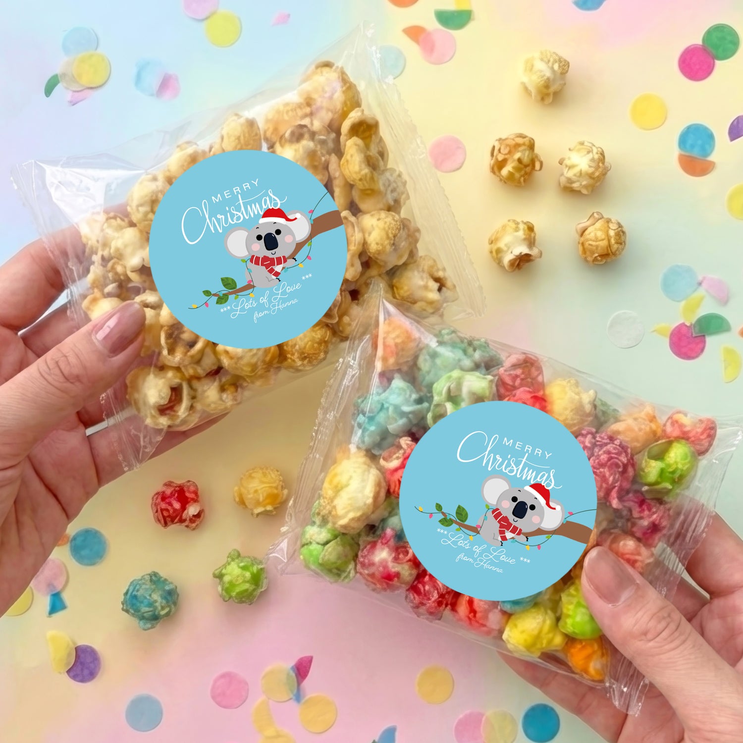 Christmas Koala Personalised Popcorn Bag