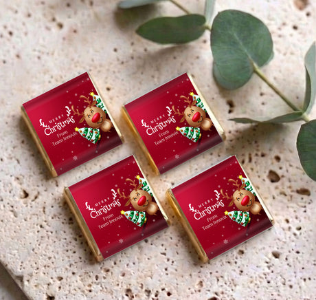 Happy Reindeer Personalised Mini Chocolates