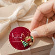 Happy Reindeer Round Printed Labels