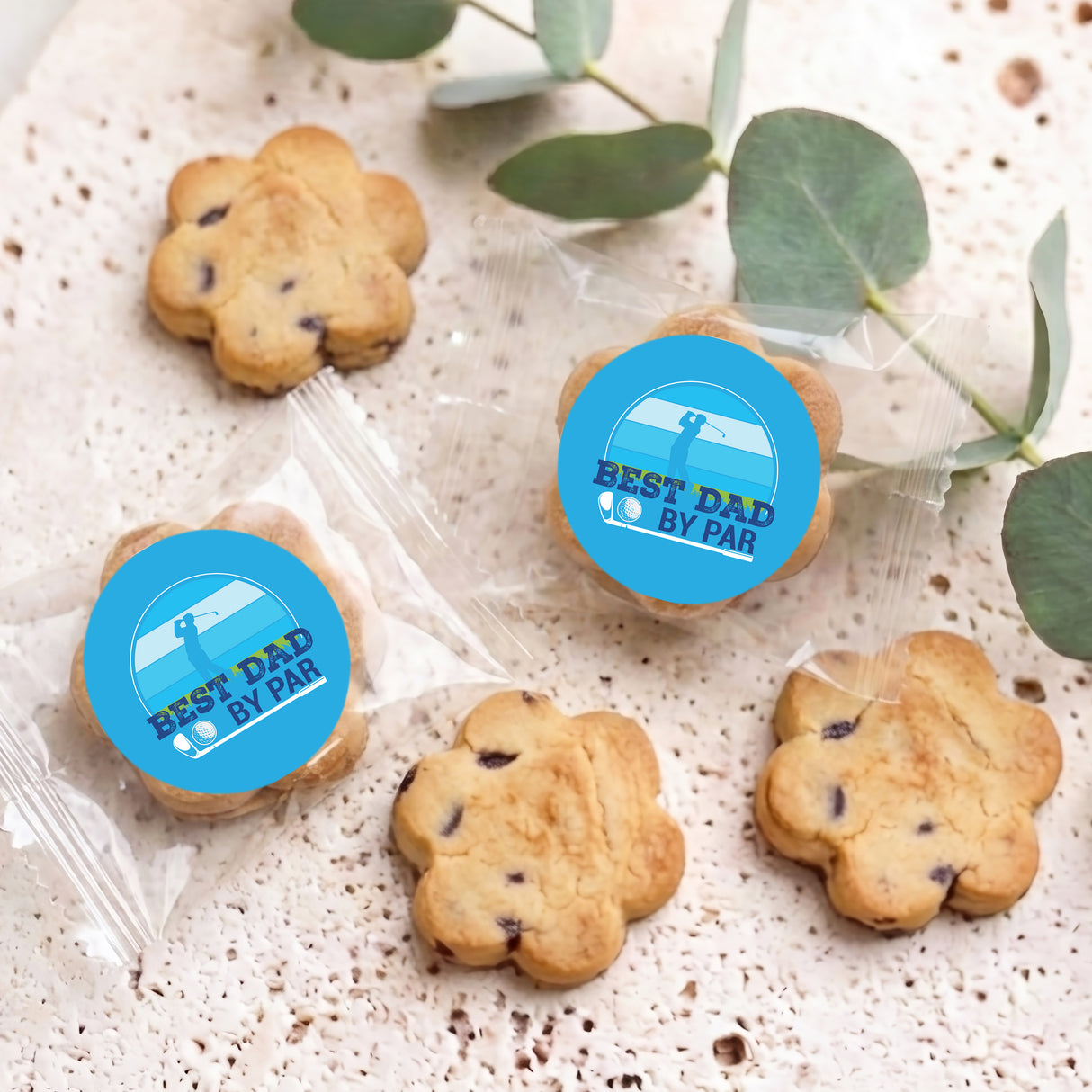 Best Dad By Par Golf Fathers Day Personalised Bite Size Choc Chip Cookies