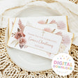 Christening chocolate bar labels with floral text and crosses, digital download sticker