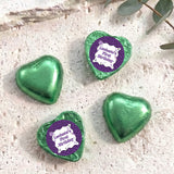 Purple Disco Personalised Foil Covered Chocolate Hearts