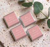 Dusty Pink Wedding Love Personalised Mini Chocolates