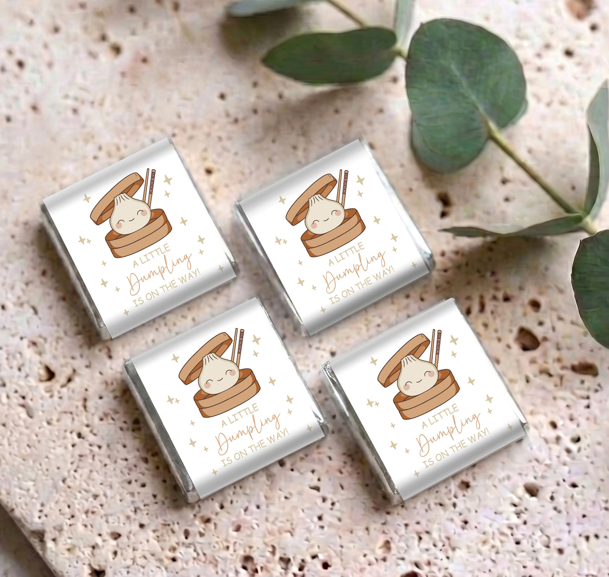 Little Dumpling Gender Neutral Baby Shower Personalised Mini Chocolates