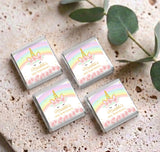 Pastel Rainbow Unicorn Personalised Mini Chocolates