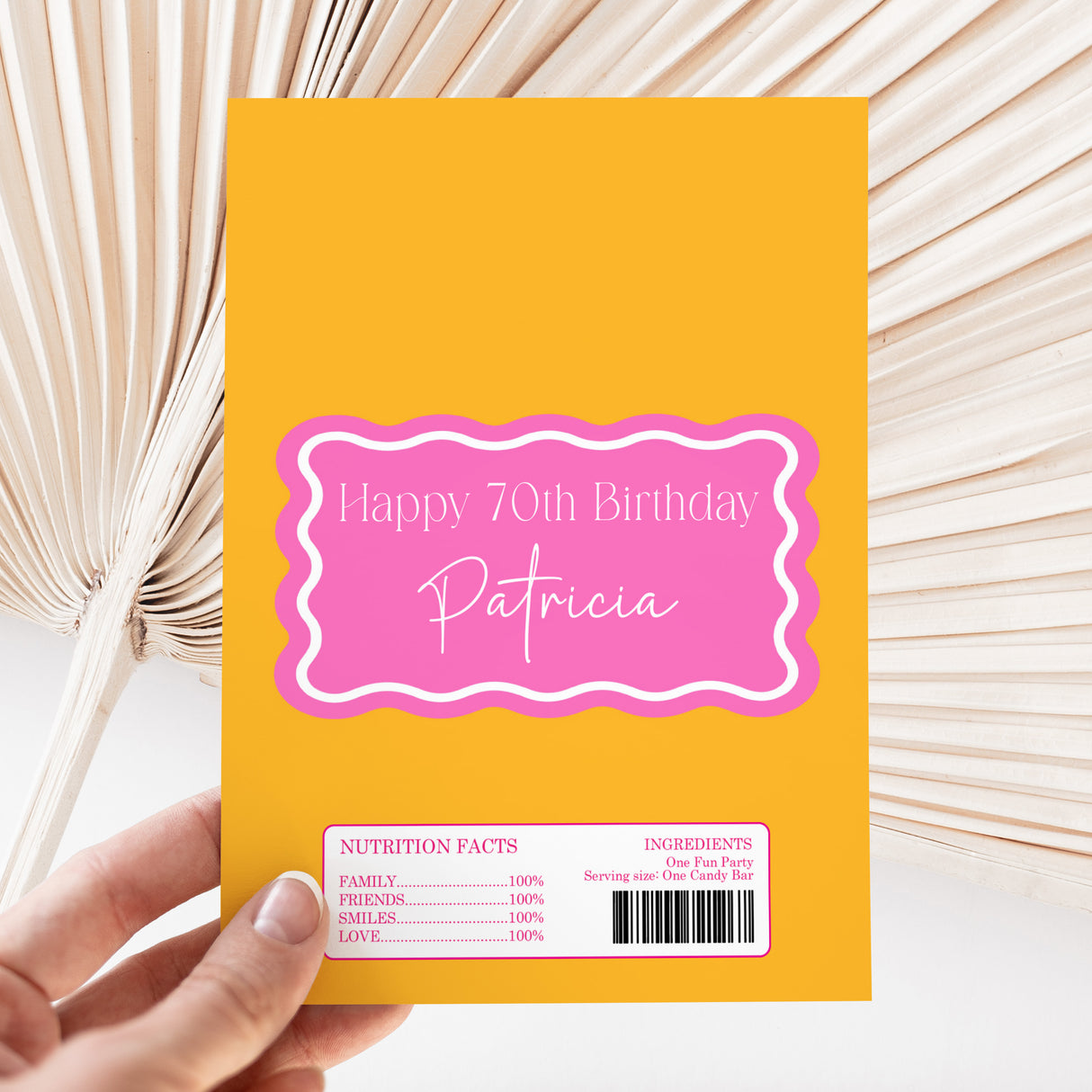 Pink Orange Wavy 70th Birthday Design DIY