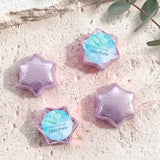 Personalised foil chocolate stars in purple with baptism label and gold cross