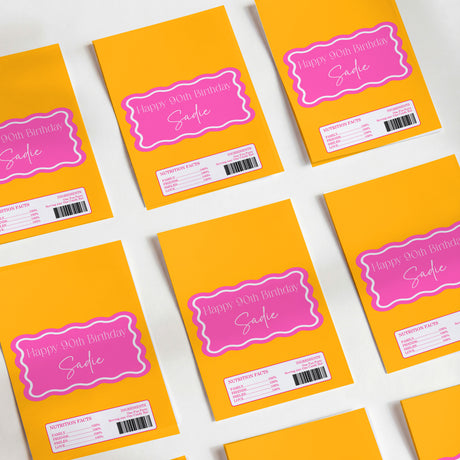 Pink Orange Wavy 90th Birthday Design DIY Mockup
