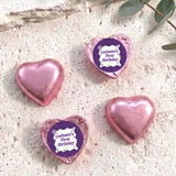 Purple Disco Personalised Foil Covered Chocolate Hearts