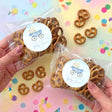 Blue Baby Carriage Baby Shower Personalised Pretzel Bag