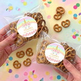 Pastel Rainbow Unicorn Personalised Pretzel Bag