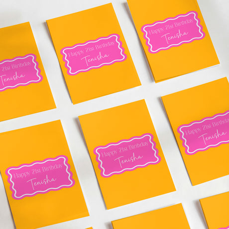 Pink Orange Wavy Girl Design DIY Mockup
