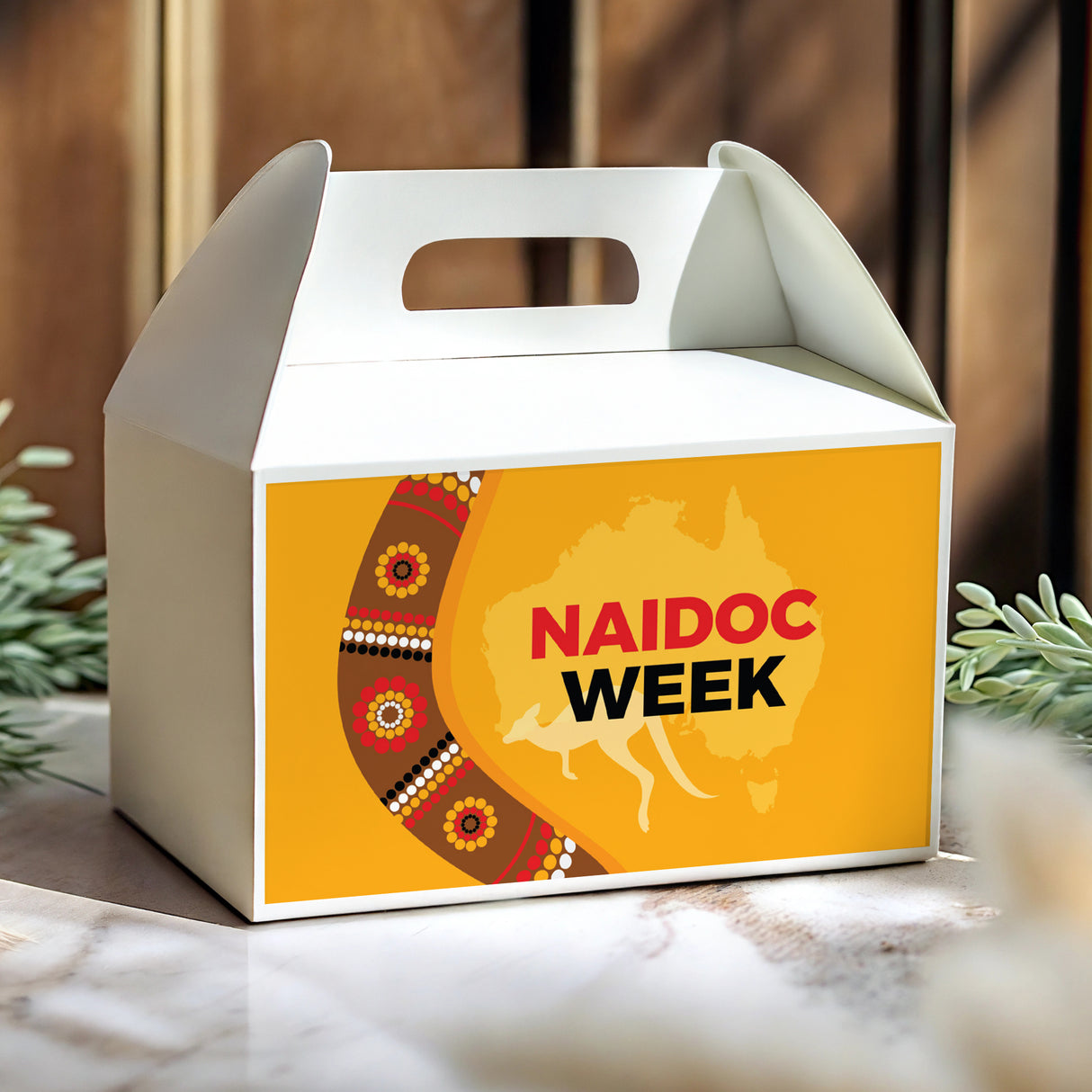 NAIDOC Week Design 2 Personalised Gable Favour Box