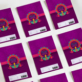 Purple Diwali chocolate wrapper DIY sheets with colorful festival medallion and barcode labels