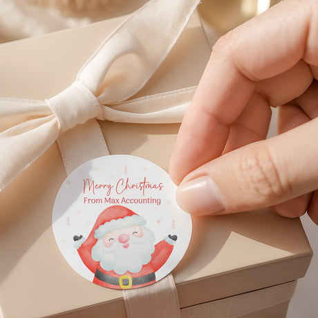 Happy Santa Round Printed Labels