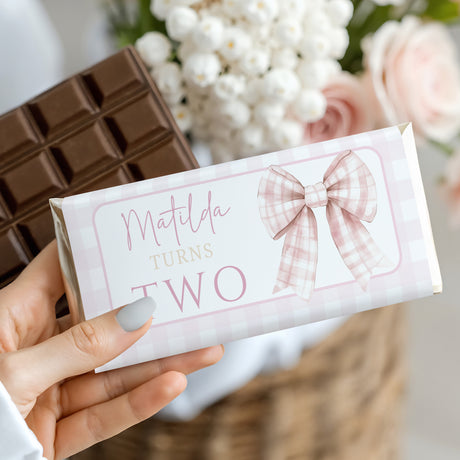 Pretty Pink Baby Shower Chocolate Bar Silver Foil