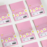 Pink printed chocolate wrapper sheets with bee and flower design and nutrition panel