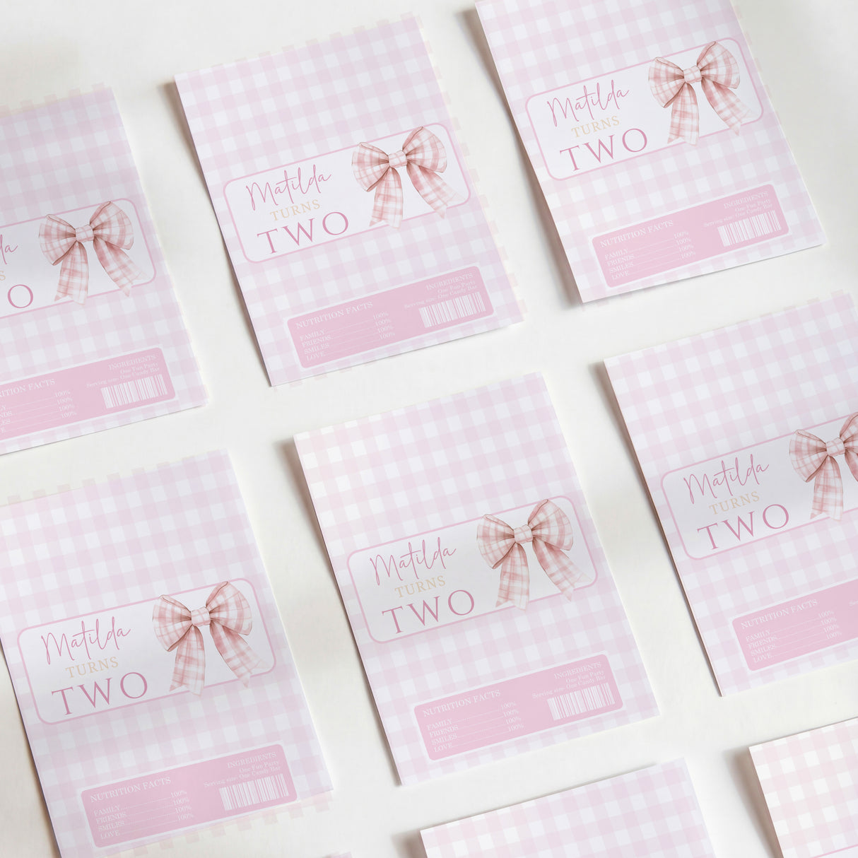Pretty Pink Bow Birthday Chocolate Wrapper DIY Mockup