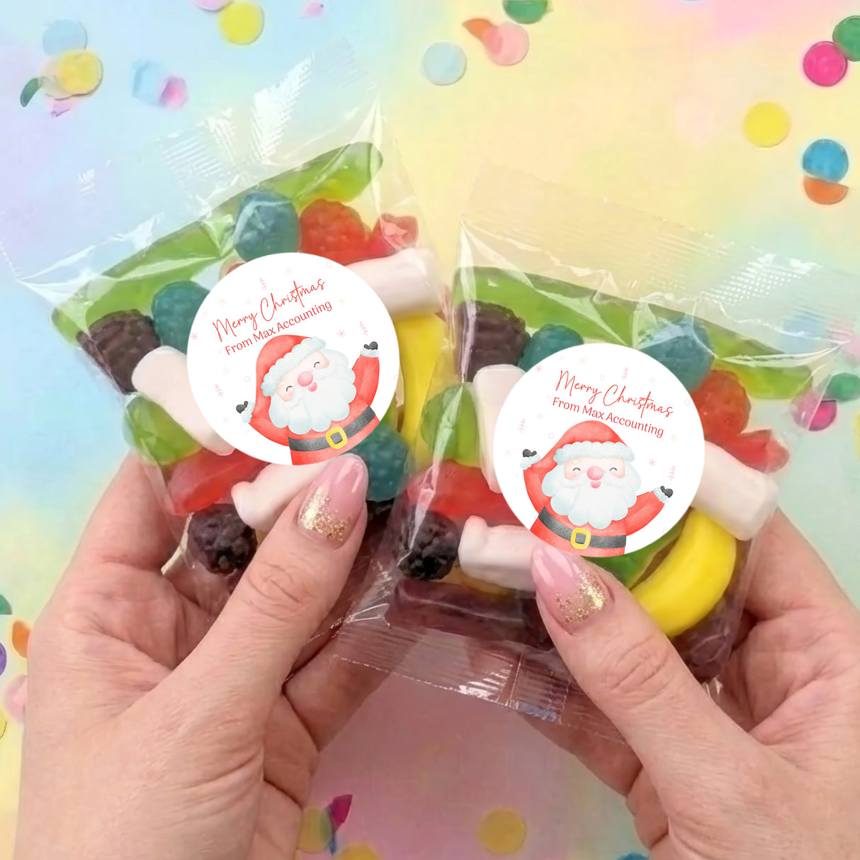Happy Santa Personalised Party Mix Lolly Bag