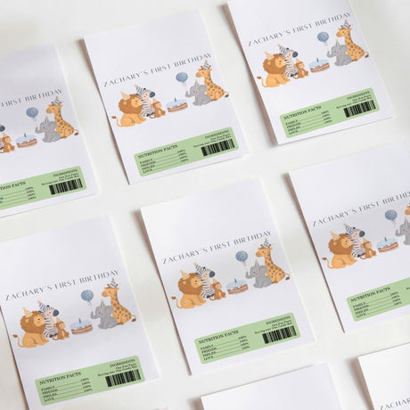 Jungle Animal Party Chocolate Wrapper DIY Mockup