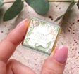 Personalised mini chocolate box with green dinosaur design, 'Tyler is three'