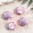 Personalised foil-wrapped chocolate star chocolates in lavender purple, four star shapes