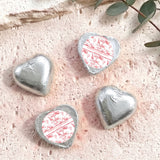 Red Safari Toile Confirmation Personalised Foil Covered Chocolate Hearts