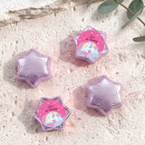 Lilac star-shaped foil chocolate with “Zara’s 6th Birthday” unicorn rainbow label