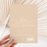 Beige bridal shower chocolate wrapper with 'Love' script and 'Thank you'