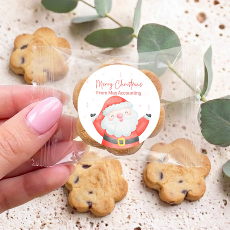 Happy Santa Personalised Bite Size Choc Chip Cookies