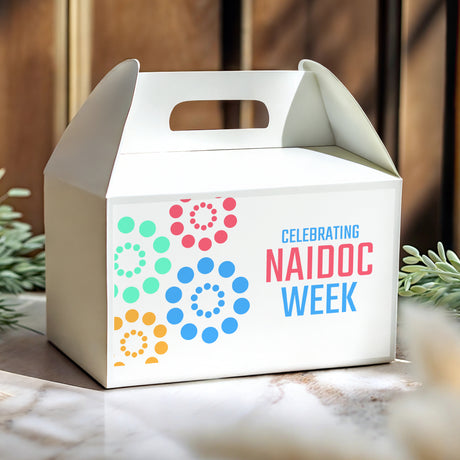 NAIDOC Week Aboriginal Flag Personalised Gable Favour Box