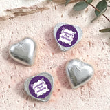 Purple Disco Personalised Foil Covered Chocolate Hearts