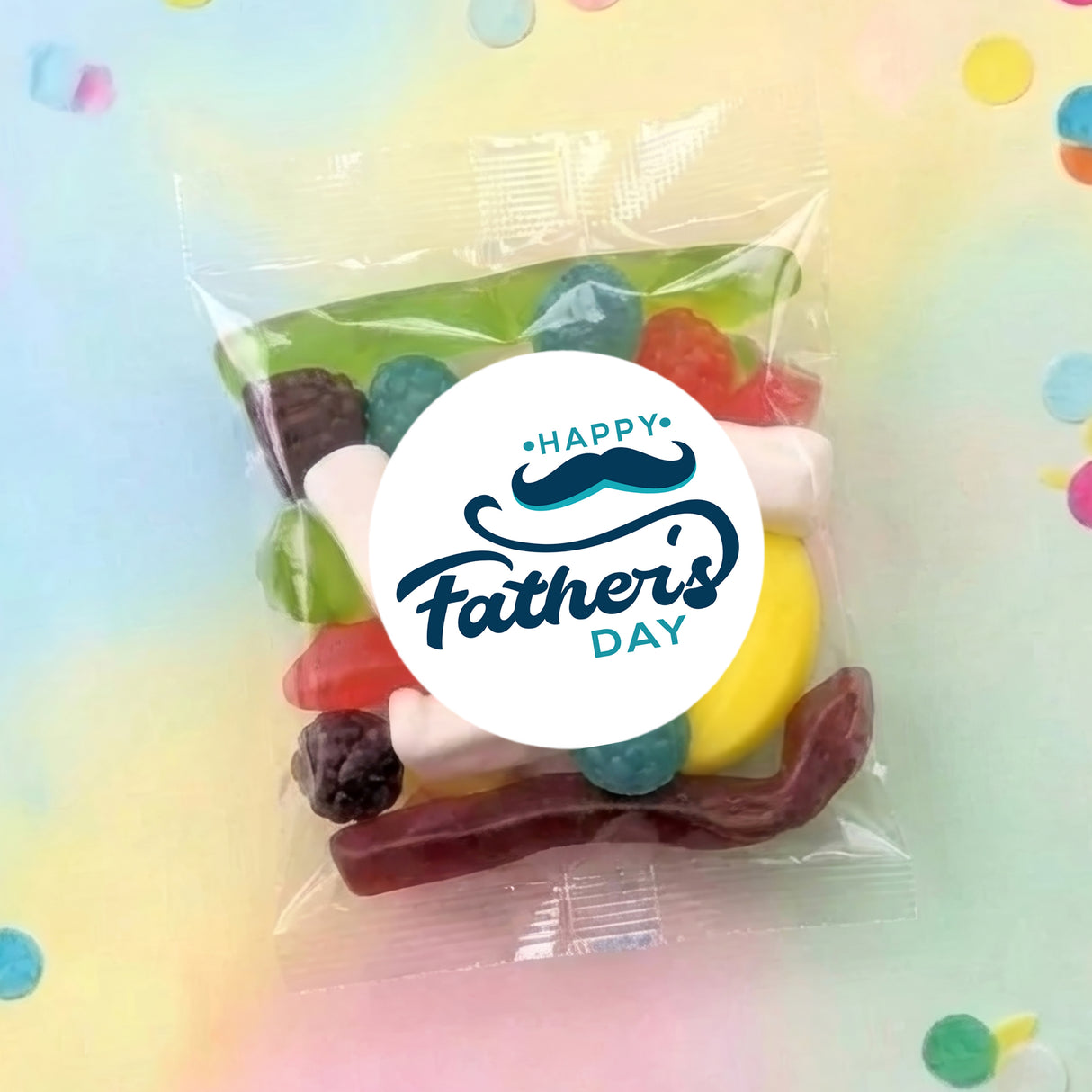Moustache Fathers Day Personalised Party Mix Lolly Bag