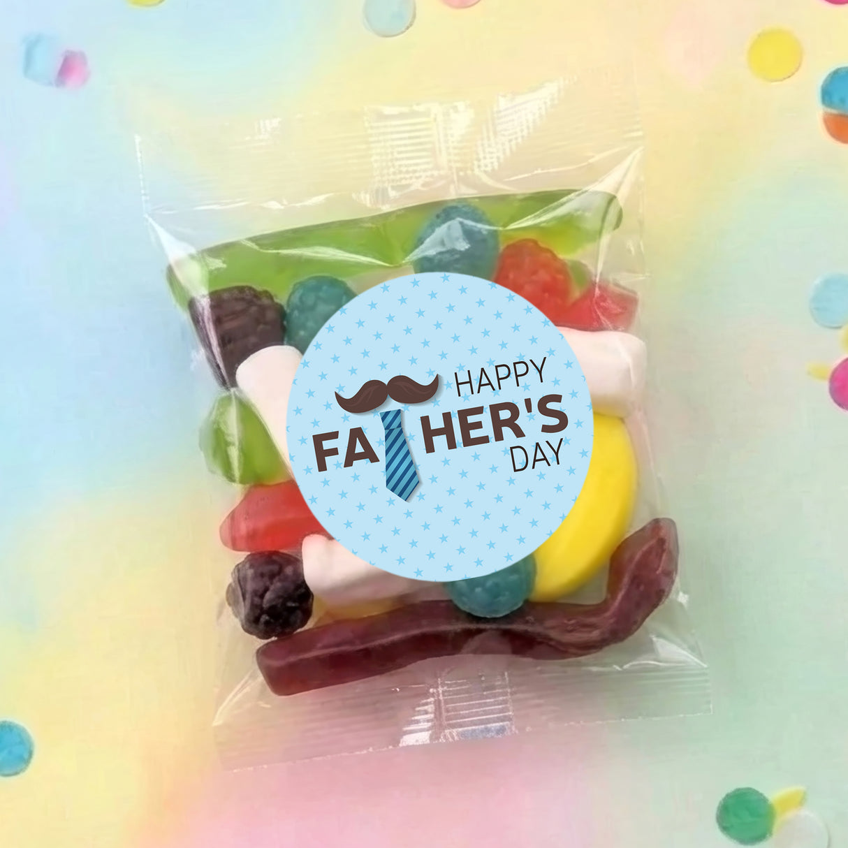 Tie Moustache Fathers Day Personalised Party Mix Lolly Bag