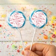 Red Safari Toile Baptism Personalised Lollipops